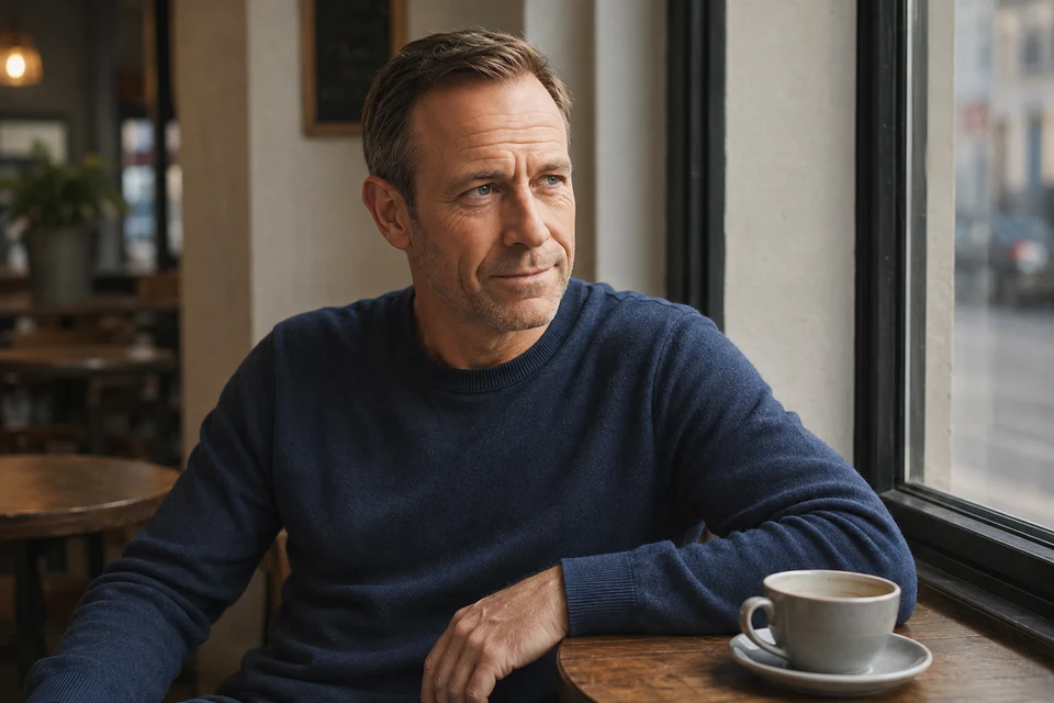 Portrait de William T. Harrison dans un café
