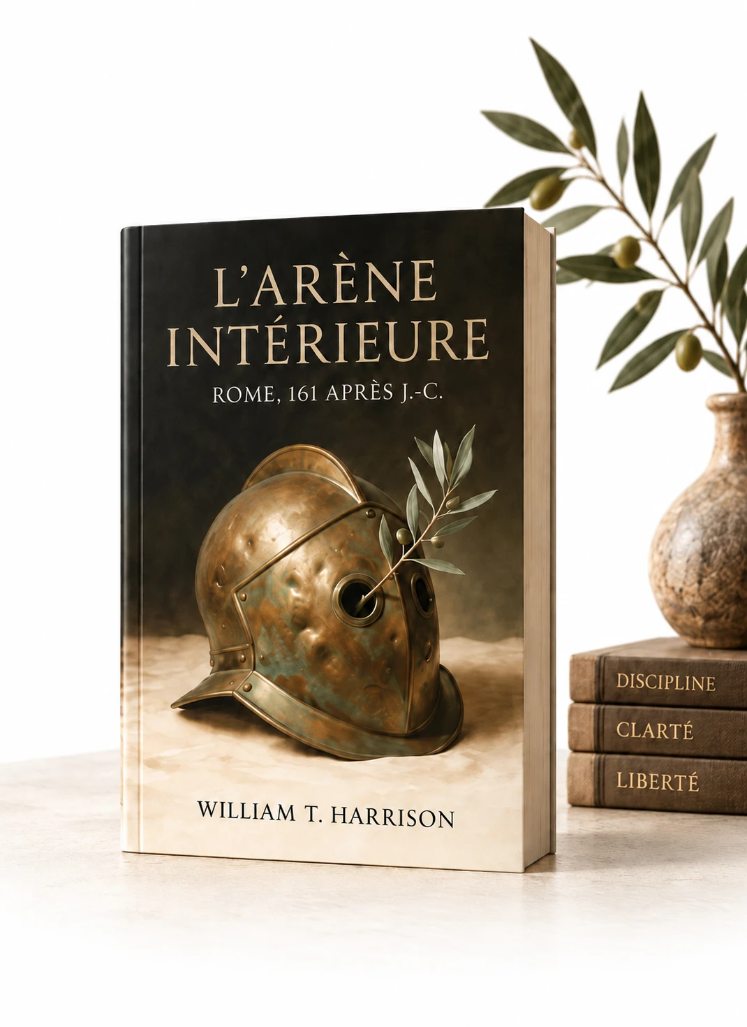L’Arène Intérieure, de William T. Harrison, mis en scène près d’une branche d’olivier